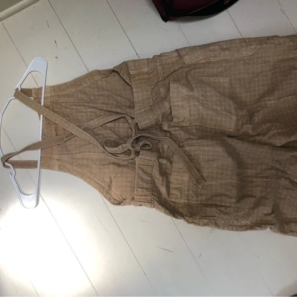 Free People Savannah Bib Overalls Wide Leg Jumpsuit - Picture 6 of 6